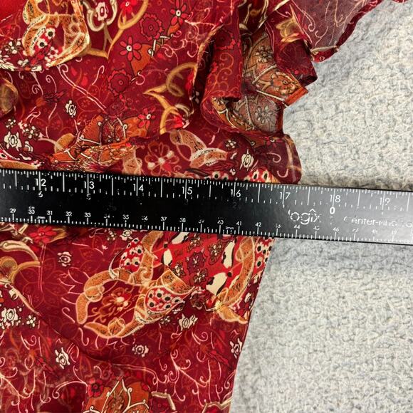 Y2k Dress Sz 8 Fairy Coquette Sheer Floral Stretch Ruffle Feminine Romantic VTG - Picture 8 of 13